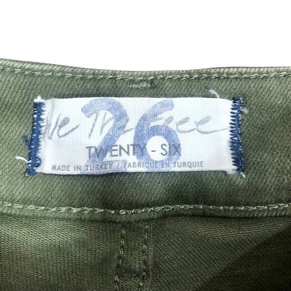 Free People Olive Green High Rise Skinny Jeans Size 26 - Picture 2 of 6